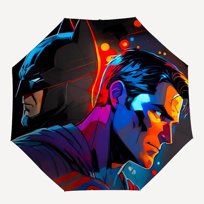 1pc Superheroes Comics 8-Ribs Sturdy Frame, Automatic Open/Close, Durable & Colorful Ideal for Beach, Travel, And All Seasons, 10116