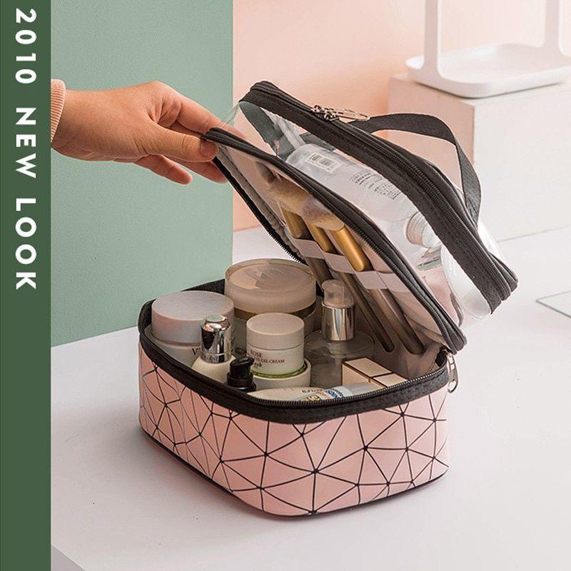 Multifunksjonsreise Klar sminkeveske Fashion Diamond kosmetikkveske Toalettsaker Organizer Vanntett toalettveske