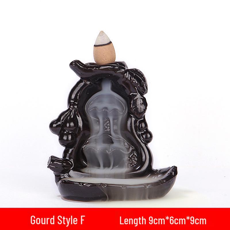 Multiple Styles Ceramic Backflow Incense Burner for Home, Office, Tea Room, with Backflow Incense Cones
