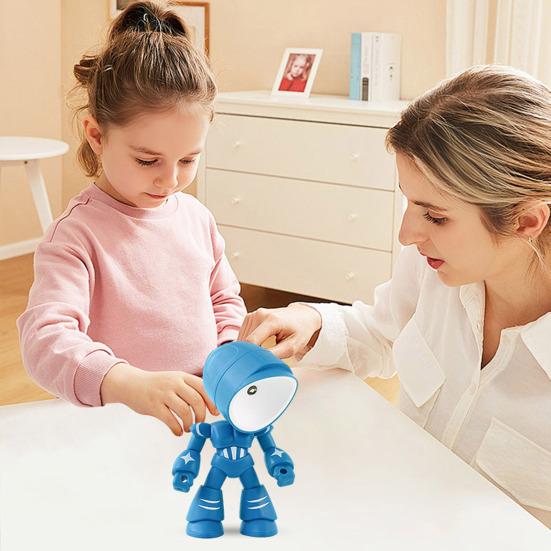 Bewegliches Roboter-Nachtlicht LED-Schreibtischlampe mit flexiblem Arm Kabellos Tragbar Deko für Büro Schlafzimmer