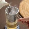 Infuseur à Thé en Acier Inoxydable Réutilisable Filtre à Thé Anti-Fuite Passoire pour Théière Forme Oreille Simple Diffuseur à Café Herbes Épices avec Poignée