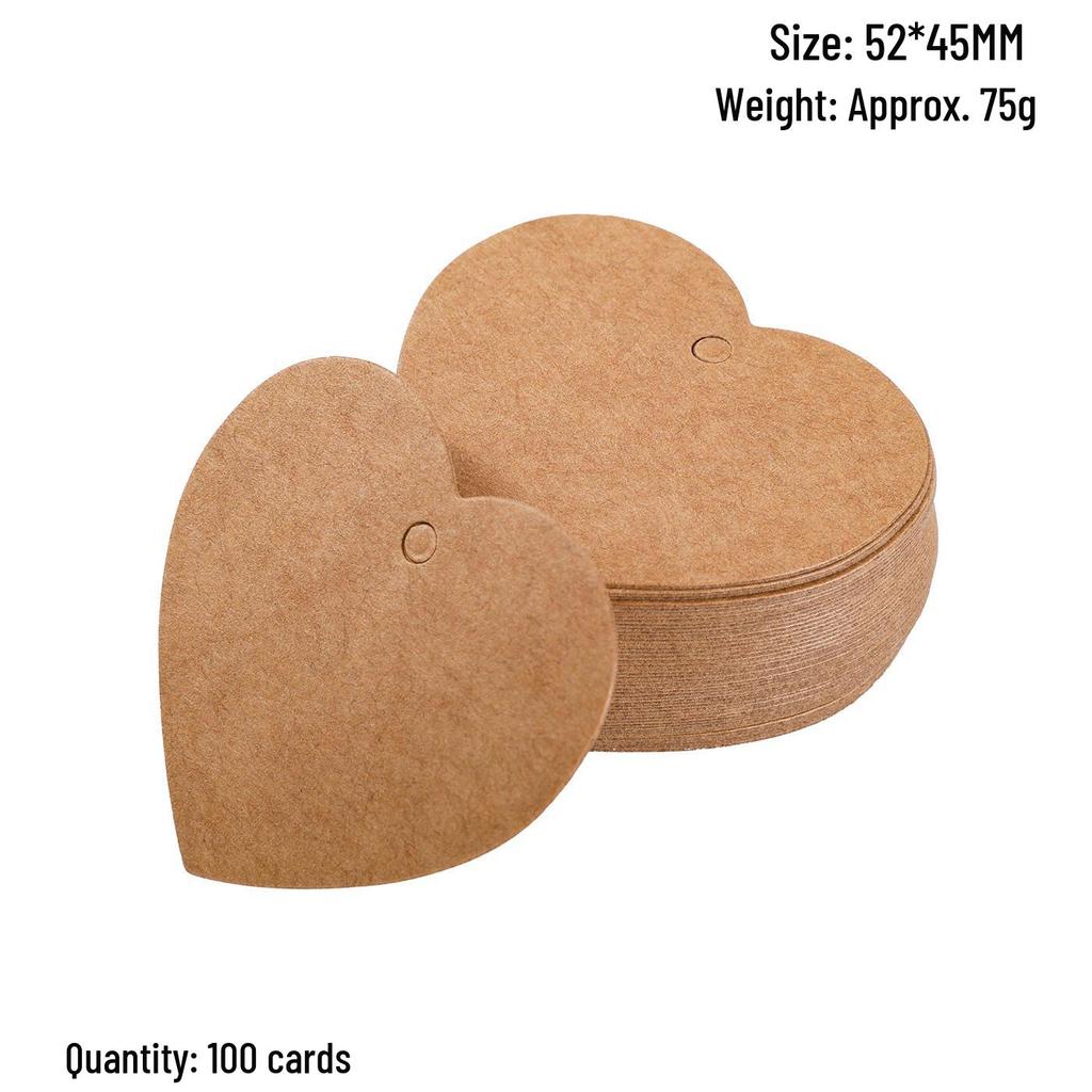 Heart-Shaped Cowhide Paper Blank Tag - Valentine's Day Red Label