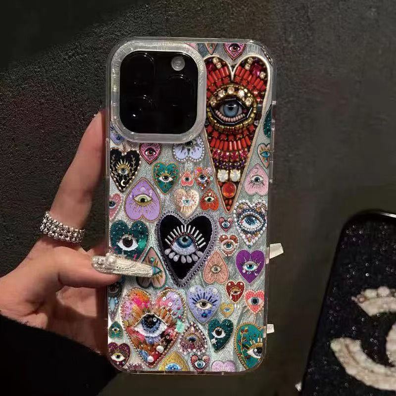 

Personality Love Painted Phone Case For iPhone 17 16 Pro 15 Pro Max 14 Plus 13 12 11 Pro 16E XS Max XR 7 8 Drop Protection Cover iPhone 16