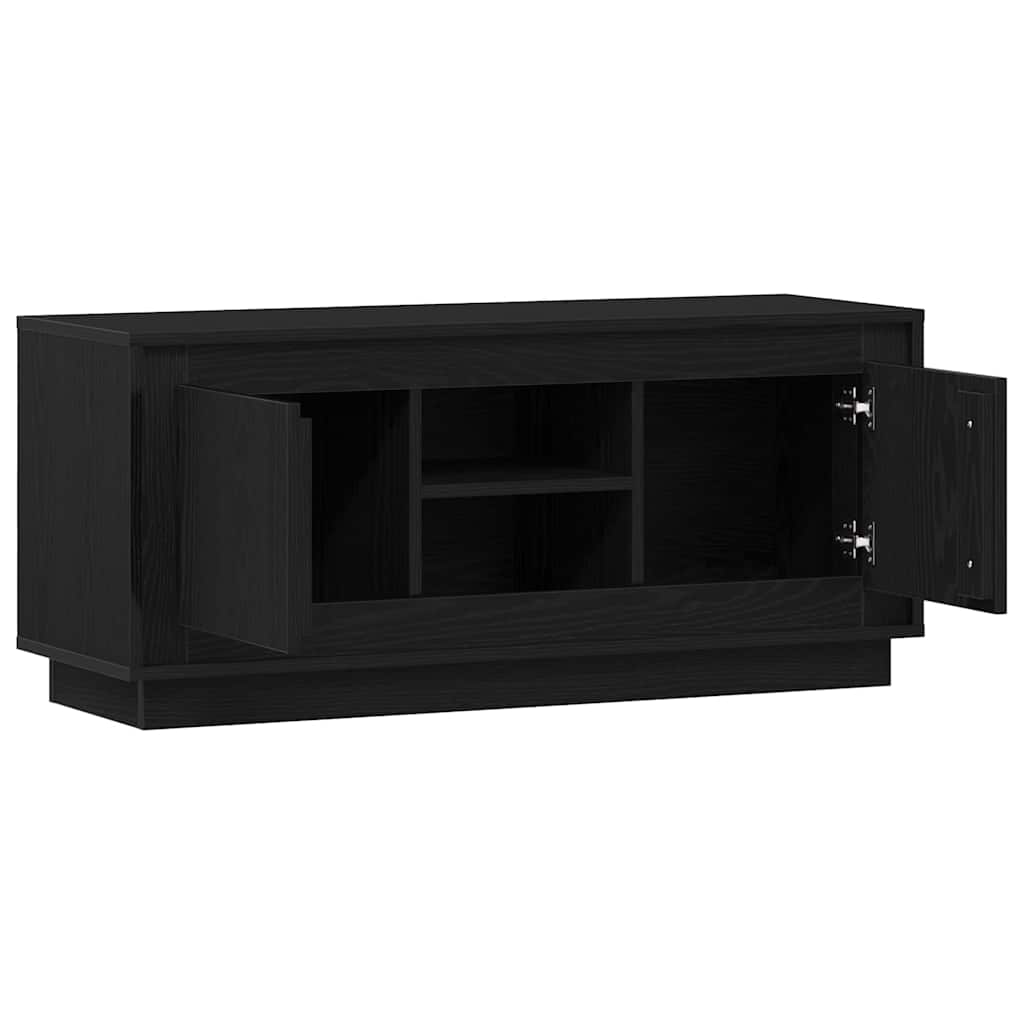 TV Cabinet Black Oak Effect 102 x 35 x 45 cm Engineered Wood