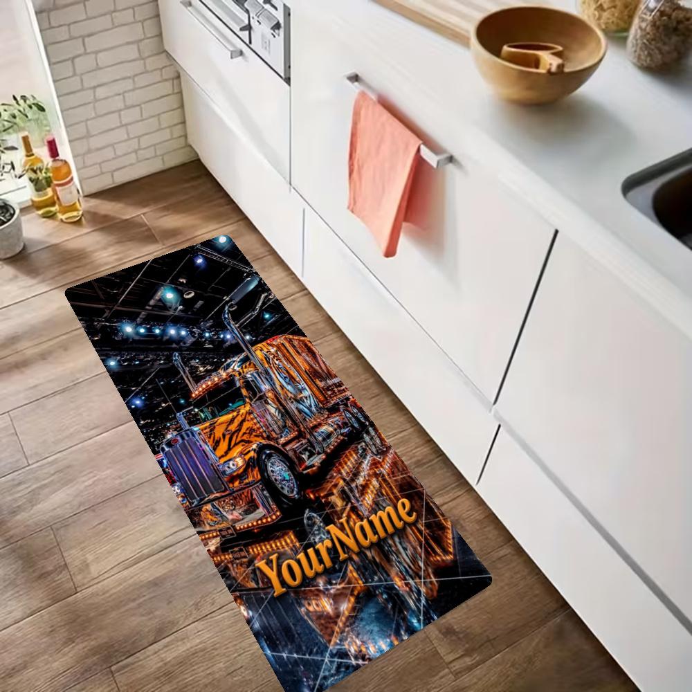 Peterbilt Heavy Trucks Customize Your Name Kitchen Rug Runner Rug Laundry Mat Hallway Entryway The Best Gift Choice