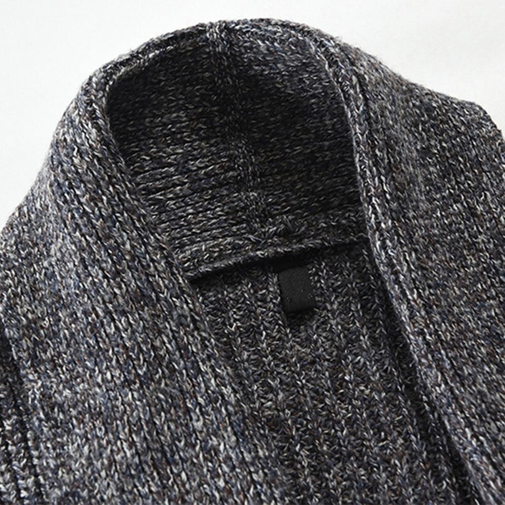 And Winter Men's Fashion Loose Cardigan Warm Lapel Jacket Sweater Knitted Coat