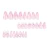 Long Almond Pink Flower Fake Nails with Tiny Pearl & Floral Decor False Nails for DIY Nail Design Art Salon