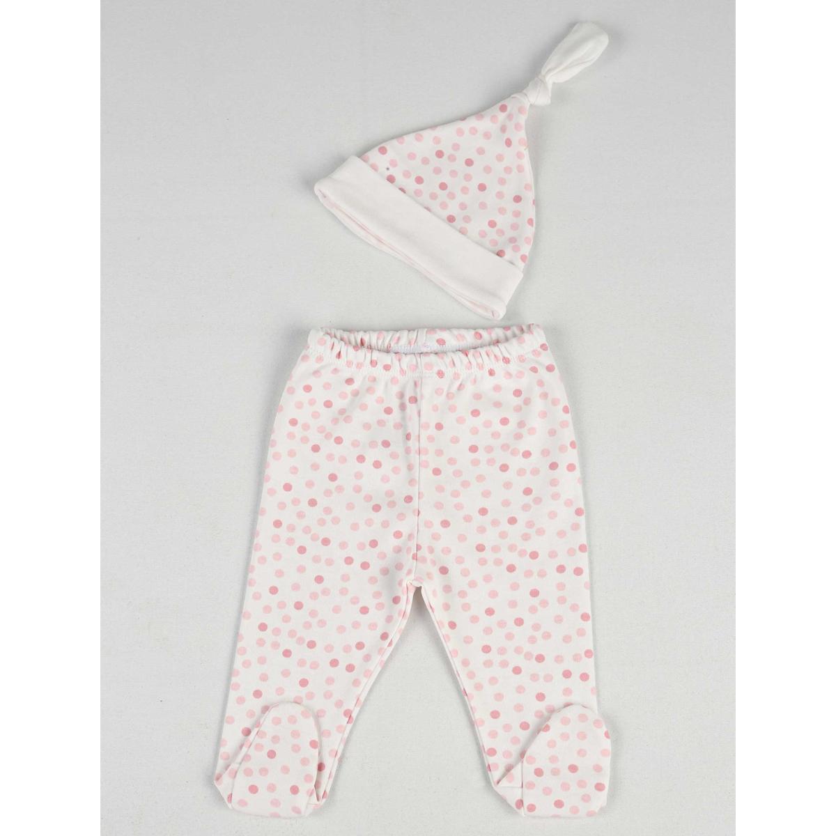 

Кремовая шапка для маленьких девочек и низ пинеток