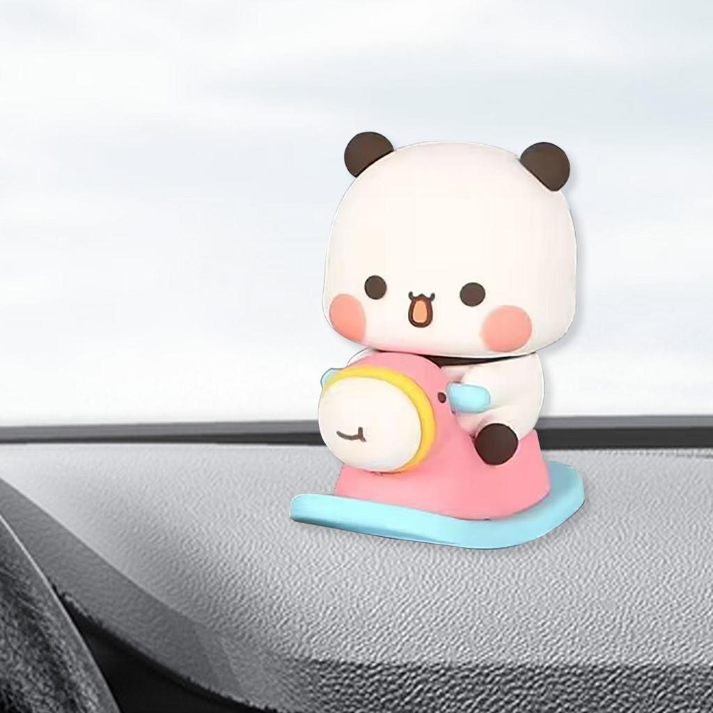 Bear Car Dashboard Decoration Statue Creative Cartoon for Home Room white