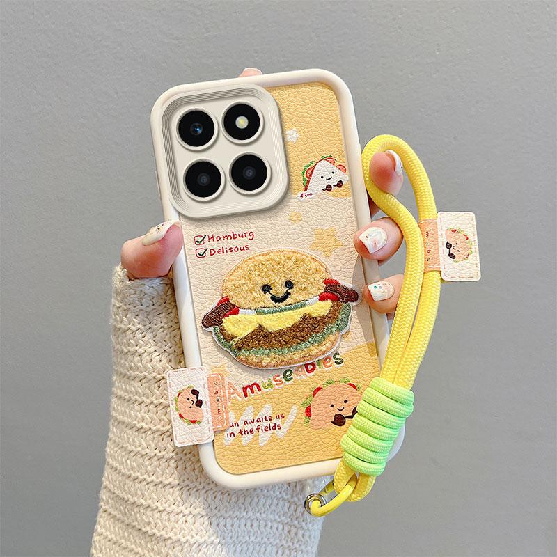 

KEYSION Мультяшный Милый Плюшевый Вышитый Чехол для HONOR X6b X8c со Шнурком Силиконовый Ударопрочный Чехол для Телефона для Huawei Honor X8c X6b for Honor X8c