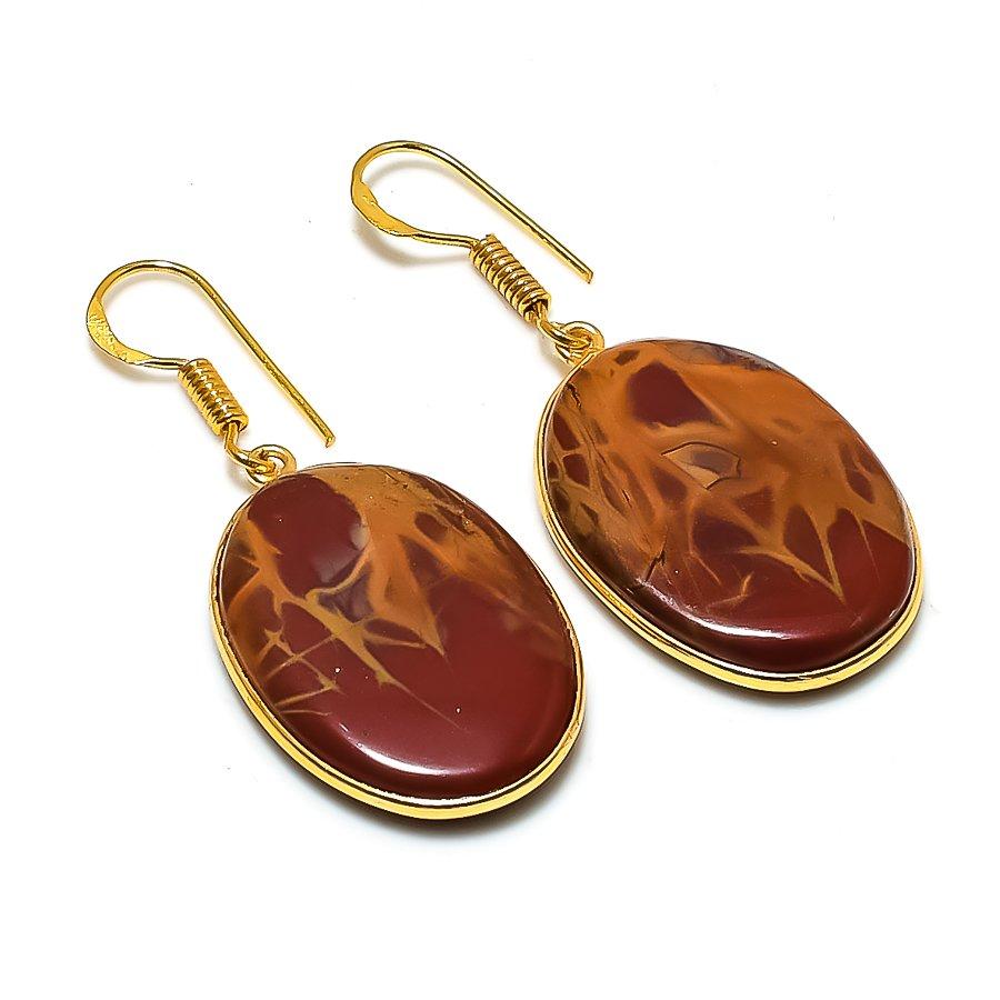 Noreena Jasper Gemstone 925 Solid Sterling Silver Jewelry Earring 1.77" GK-5741