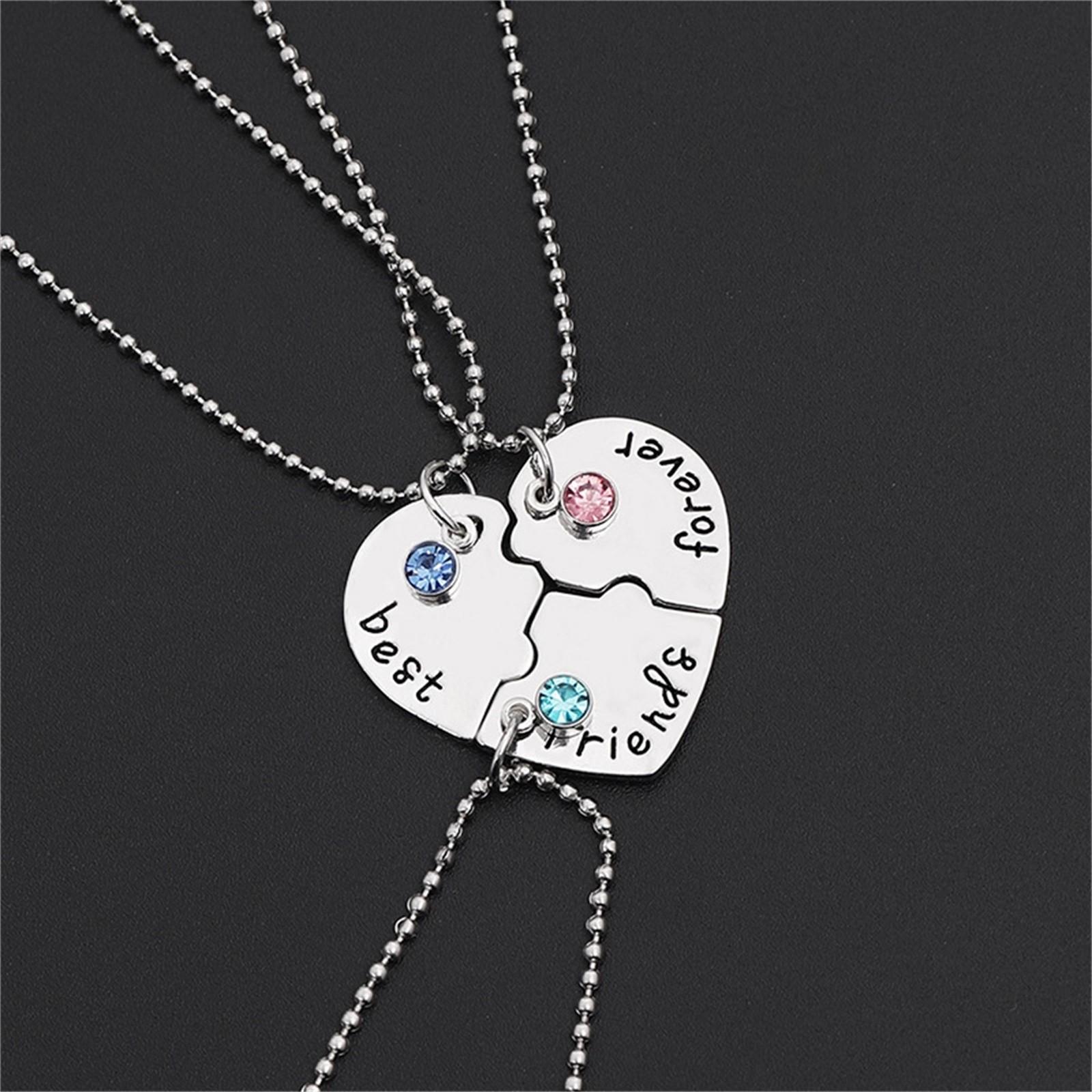 

Best Friends Foreve Love Letters Friendship Pendant Clavicle Chain срібний