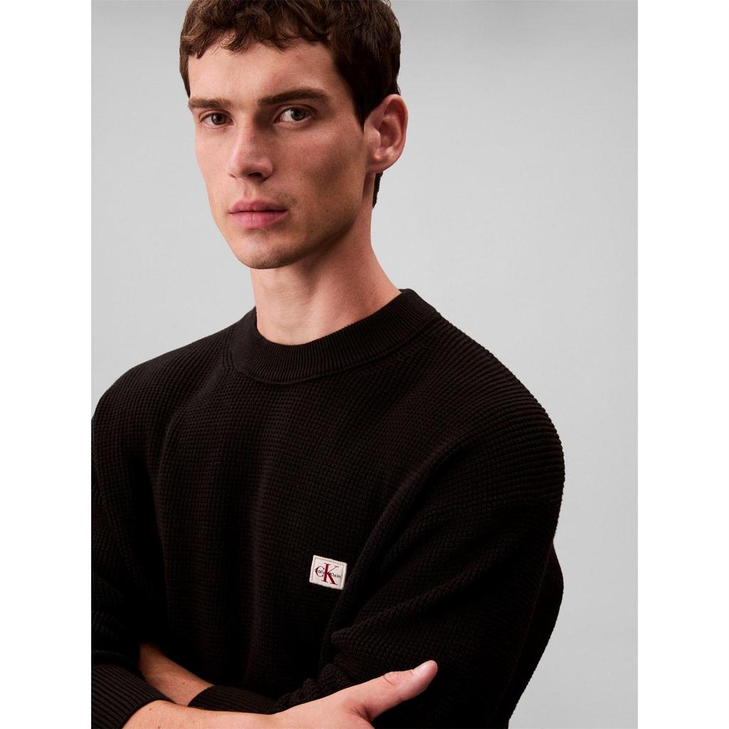 Calvin Klein Mens Waffle Crew Neck Jumper