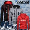 2022 Men's Fashion Sparco Print Hooded Outerwear Sport Zipper Hoodies Multi-zip Slim Hooded Jacket Casual Long Sleeve Sweatshirts