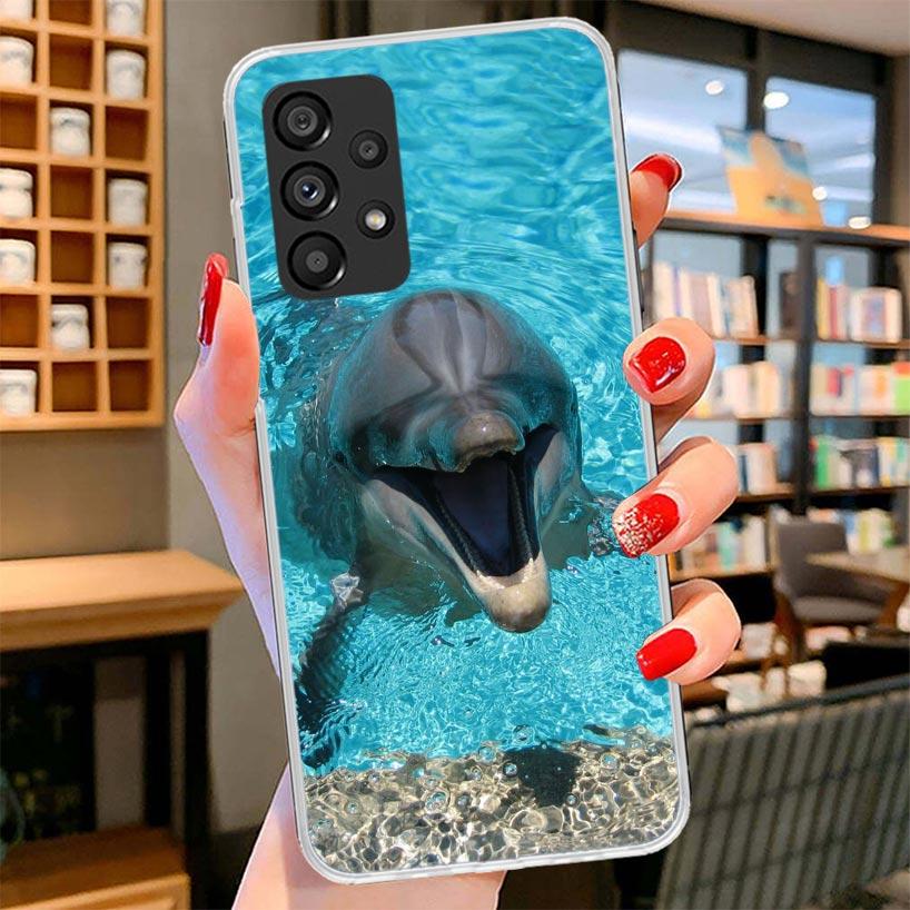 Ocean Animal Cute Dolphin Phone Case For Samsung Galaxy A17 A37 A57 A16 A26 A36 A56 A15 A25 A35 A55 A14 A24 A34 A54 A13 A23 A33