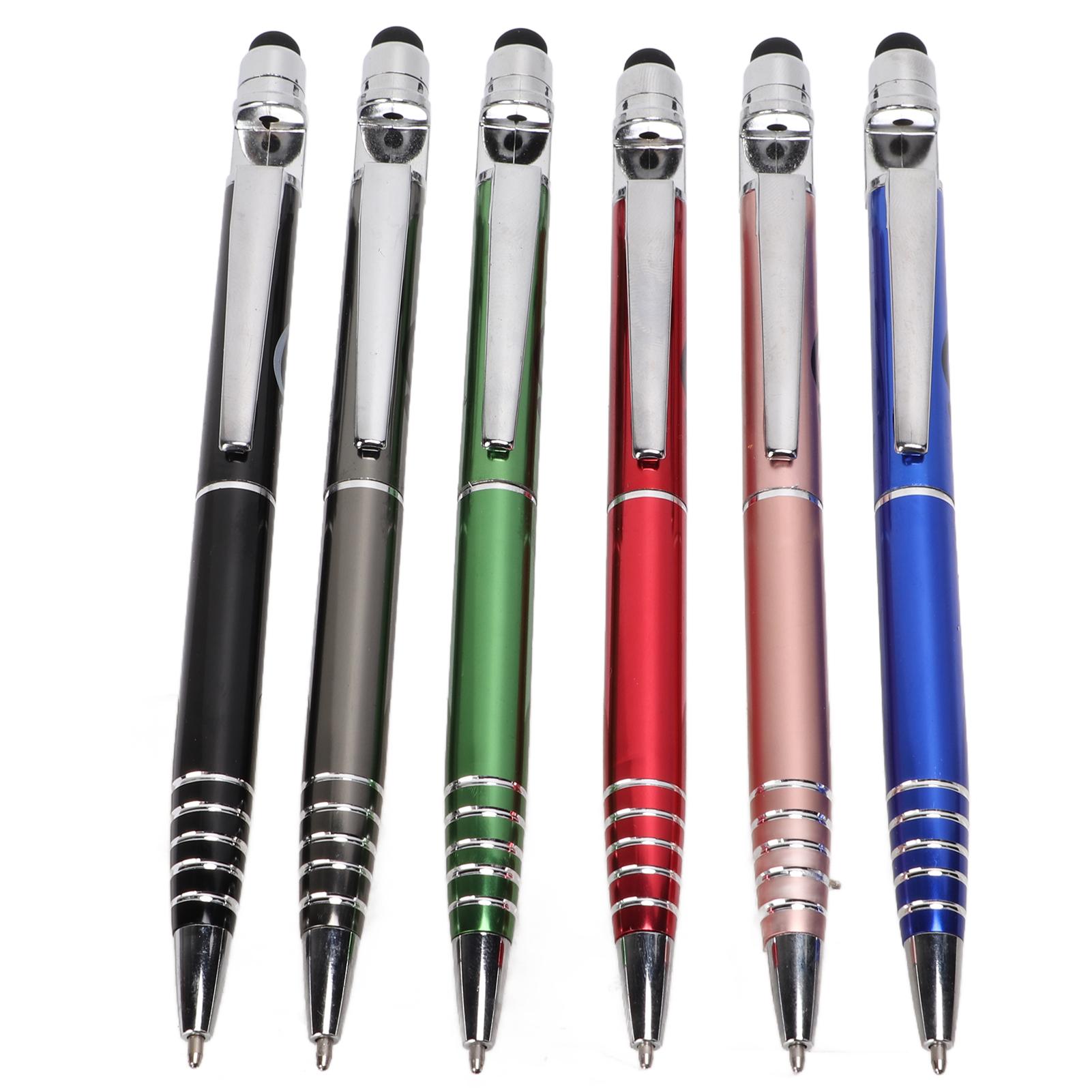 6 шт. Стилусы Компактный дизайн с клипсой Емкостный стилус Шариковая ручка для сенсорного экрана