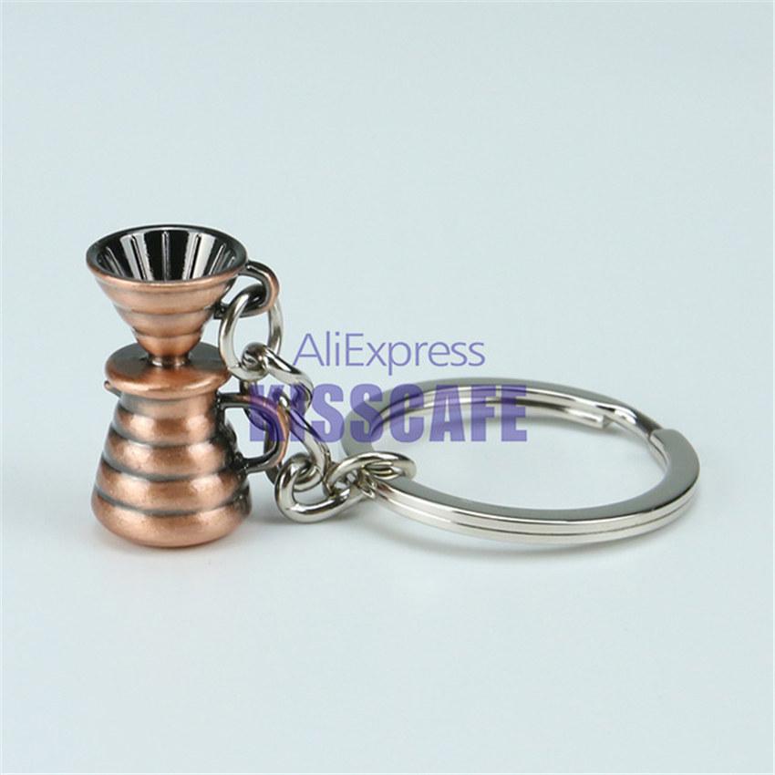 Creative Barista Coffee Tamper Keychain Coffee Machine Handle Moka Pitcher Keyring Portable Coffeeware Espresso Accessories Gift