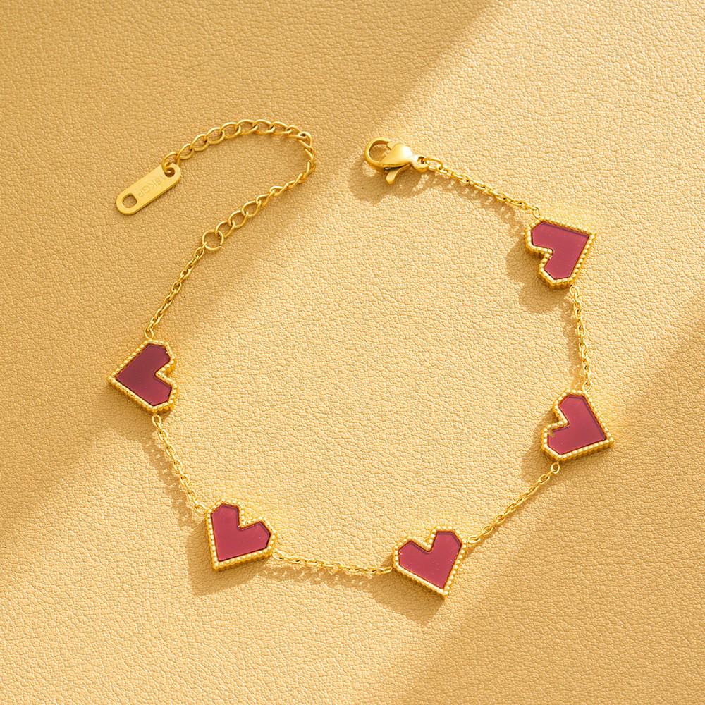 High-End Titanium Steel Four-Leaf Clover Bracelet with Shell Pendant – Durable, Fade-Resistant Design