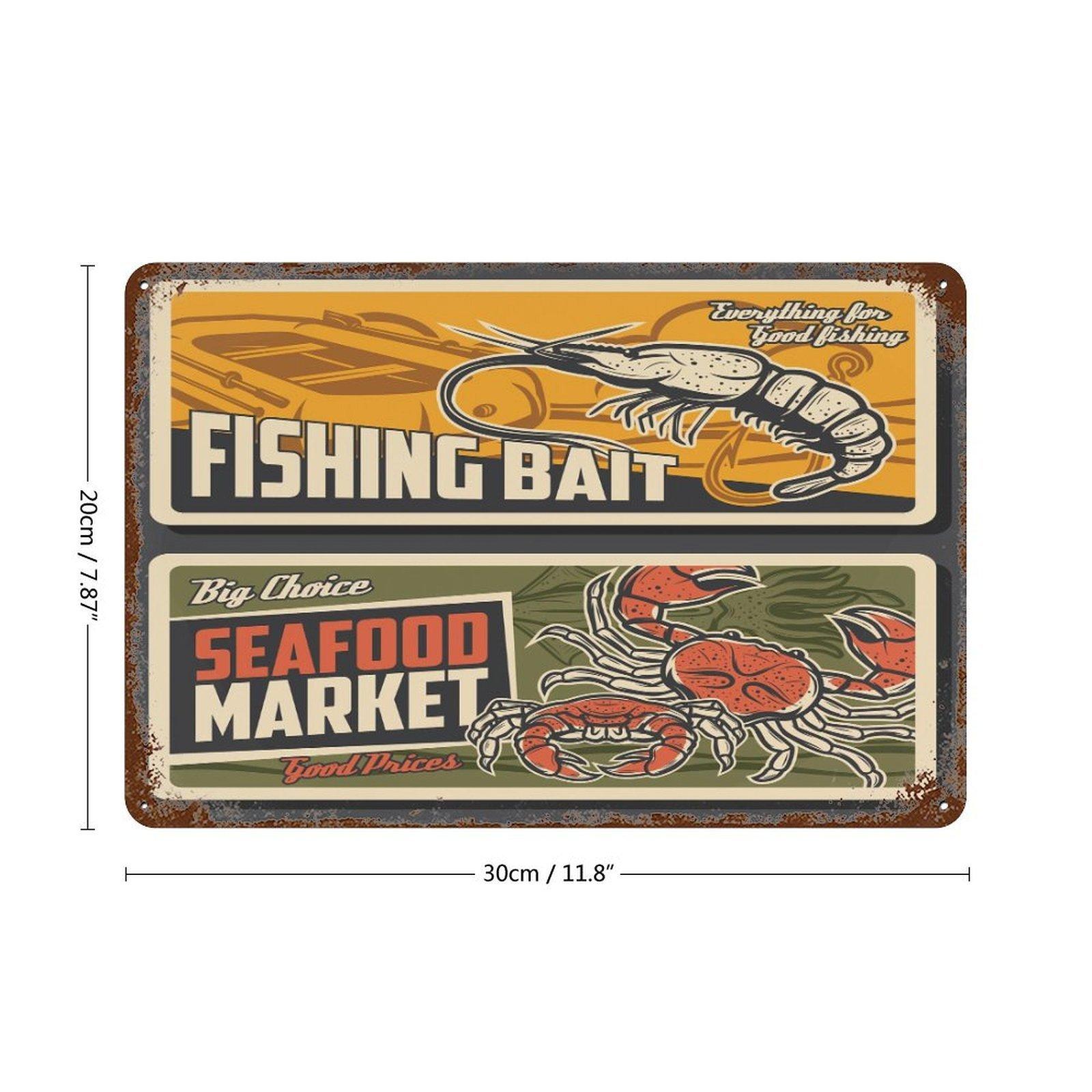 

1-Pack rustic metal wall plaque, 20×30cm and 30×40cm, shabby distressed decor piece for kitchen, restaurant or lounge 20*30CM