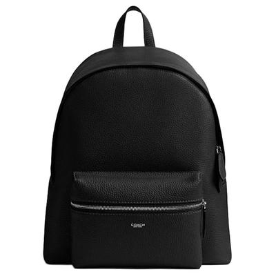 Рюкзак Ridge 35 с деревянным логотипом и кожаной отделкой Pebble Leather, большой, унисекс, черный CCB82-BLK
