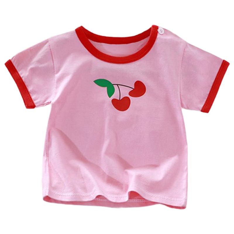 

Футболка с принтом для детей 1–10 лет, топ с круглым вырезом и короткими рукавами 90