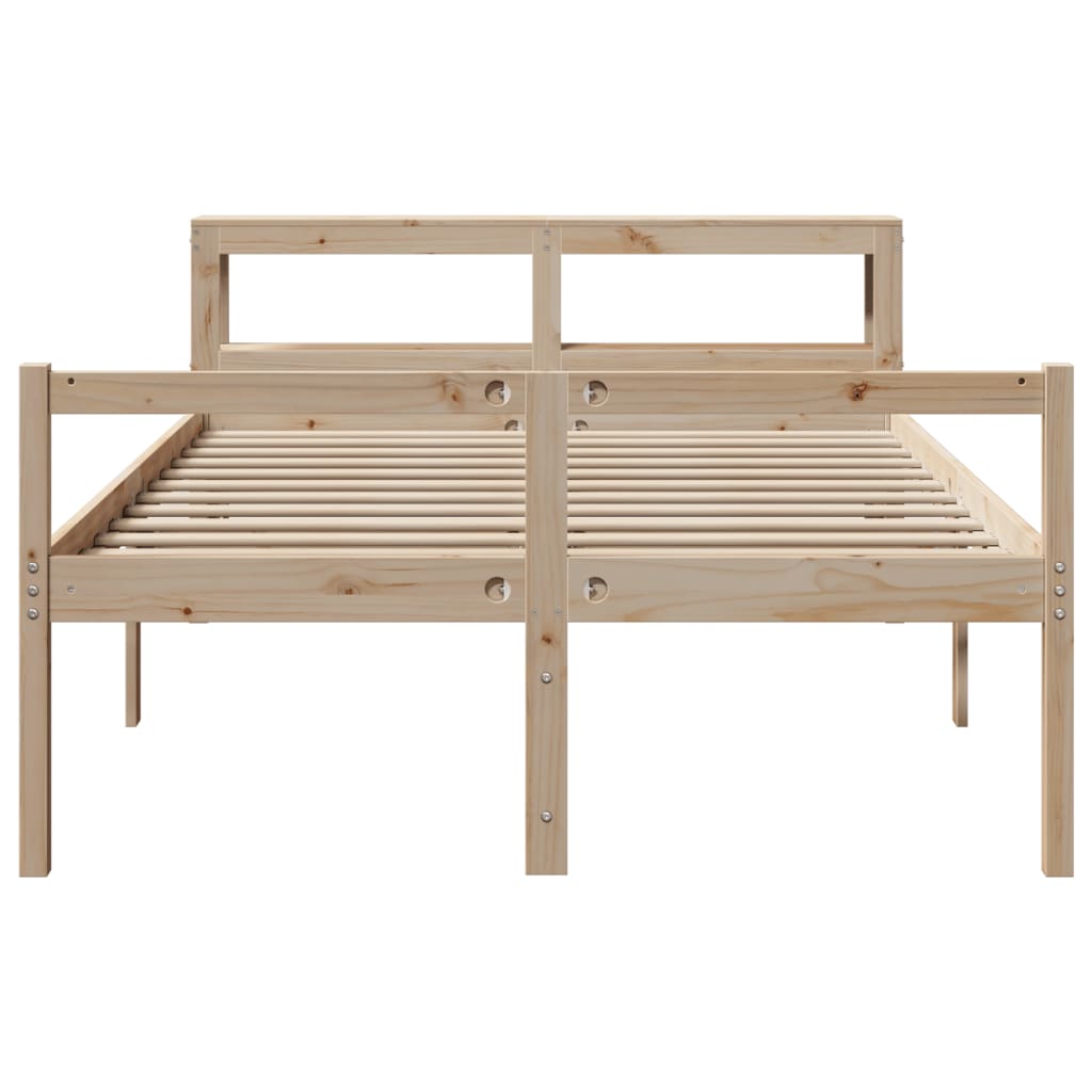 Senior Bed with Headboard 120 x 190 cm Solid Pine Wood