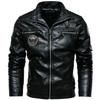 Large Size Men's Leather Jacket Autumn and Winter New Men's PU Leather Jacket Men's Motorcycle Jacket Plus Velvet Leather Jacket for Men