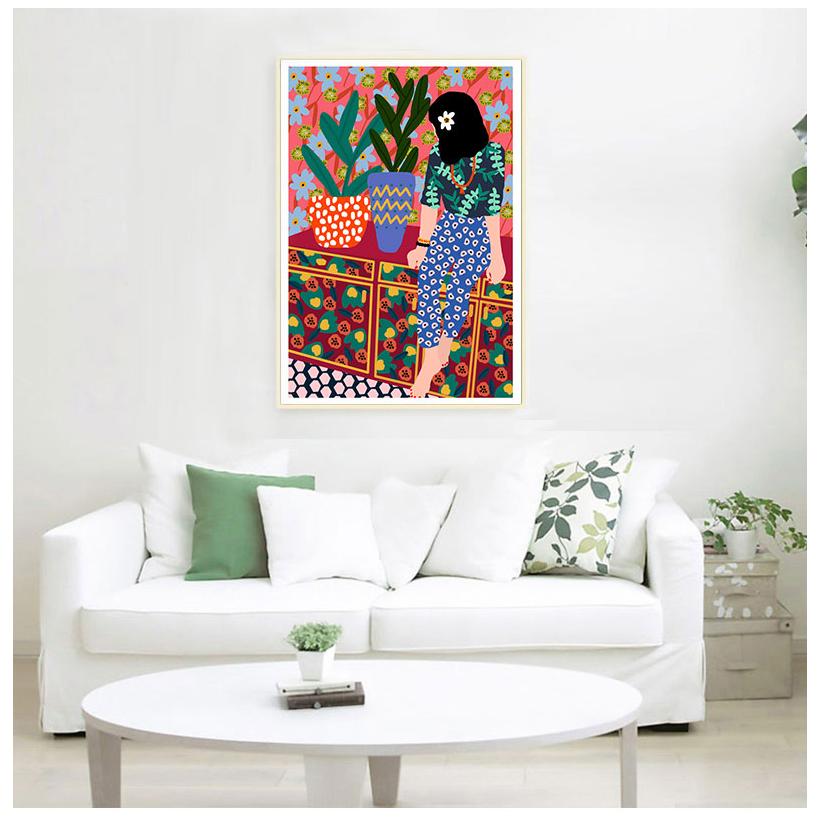 

Мультипликационный плакат Скандинавская мода Дети Холст Живопись Настенное искусство Картины для гостиной Домашние декоративные приты на стене Искусство Нет рамки