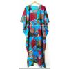 Indian Turquoise Long Fruit Print Cotton Boho Maxi Women Nightwear Caftan Dress CKFTN-SCRN-FULL-BUYIT-026