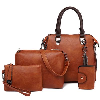 New Women's Bag Fashionable and Retro Four-piece Set, Mother and Child Bag, Women's Bag, One Shoulder Crossbody Portable One.