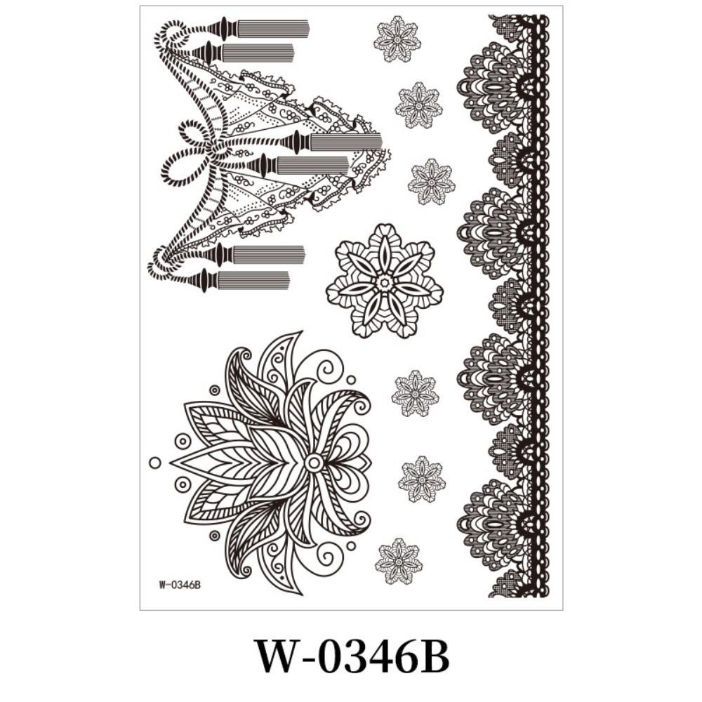Lace Fake Tattoo Henna Tattoo Stickers Black Mehndi Stickers Body Art Sticker Finger Hand