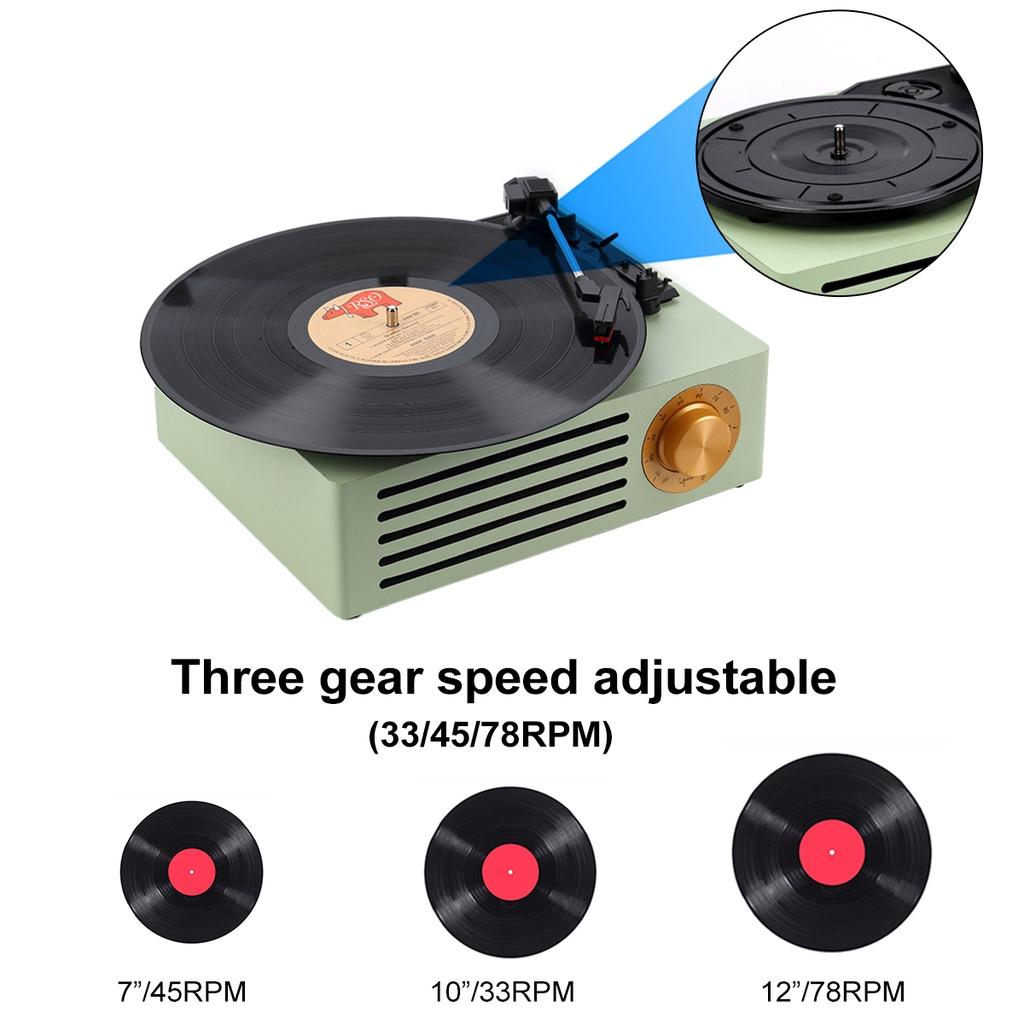 6-IN-1 33/45/78RPM Vinyl Record Player/bluetooth/USB/SD/Headphone Record Player with Built-in Speakers