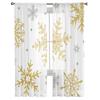 Christmas Golden Snowflake Texture Sheer Curtains For Living Room Bedroom Tulle Curtain For Kitchen Voile Curtain Blind Panels