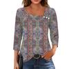 3/4 Sleeve Shirts For Women  Tees Blouses Casual Plus Size Basic Tops Pullover