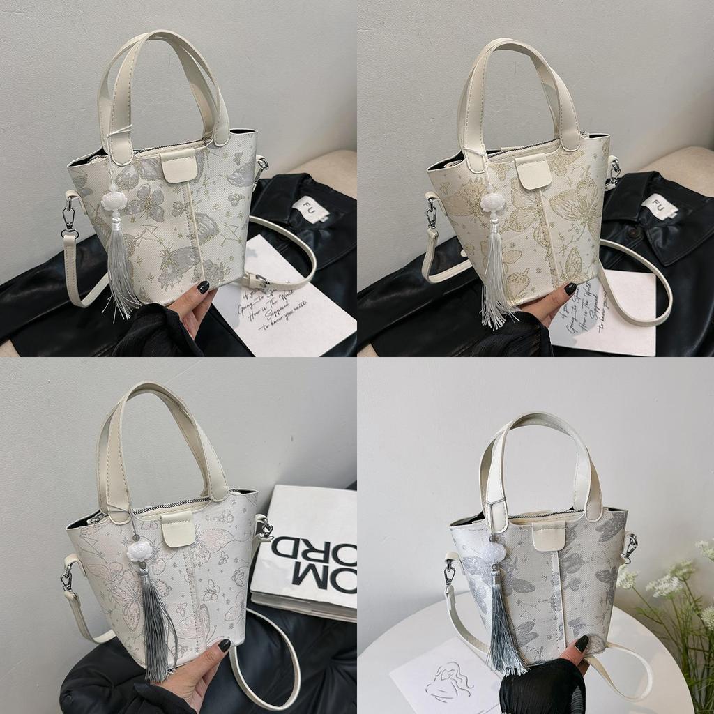 Stylish And Trendy Women's 2024 Summer Pu Bucket Shoulder Bag With Inner Pouch