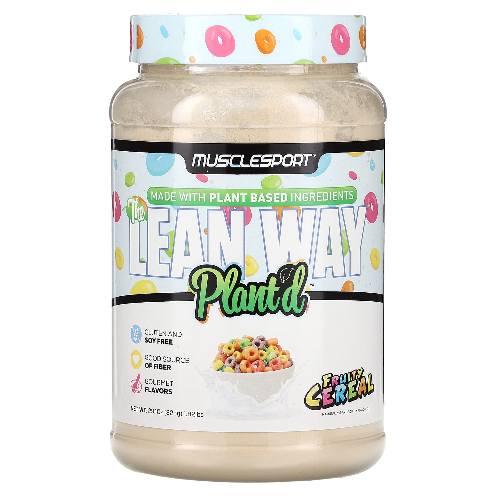 

MuscleSport, Lean Way, Plant d, Fruity Cereal, 29.10 oz (825 g)