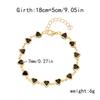 Vintage Gold Color Chain Bracelet for Women Elegant Black Zircon Heart Flower Cherry Bracelet Wedding Party  Jewelry