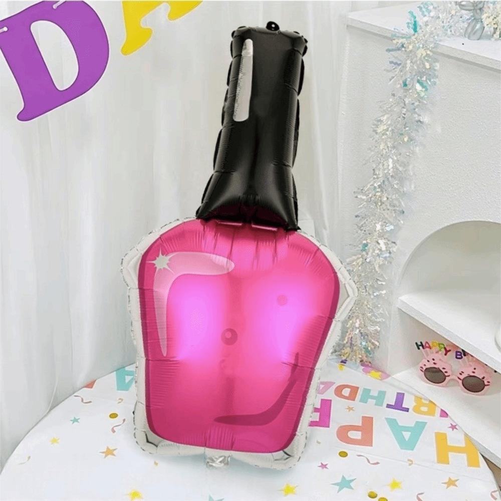 New Large Lipstick Nail Polish Ballons Cartoon Beauty Theme Aluminum Film Ballons Multi-shape Decoration Balloons Birthday Party