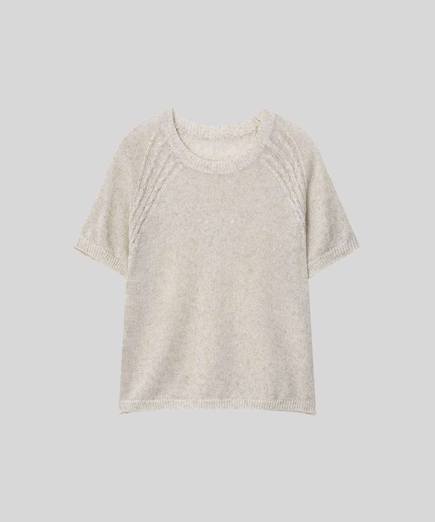 OCCUR Hanji Cooling Round Short Sleeve Knit, Oatmeal