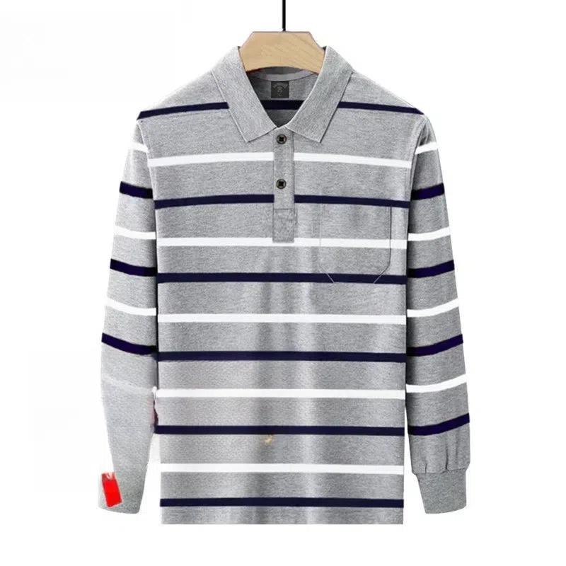 Pánské oblečení Jaro Podzim Límec s klopami Dlouhý rukáv Pruhované Knoflíky Kontrastní barva Tričko Formální Ležérní Módní topy