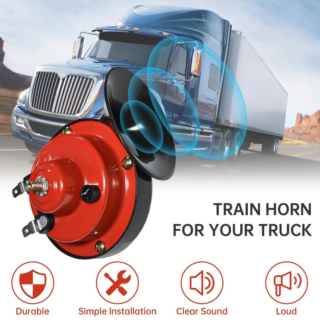 12V 300DB Super Loud Car Horn Electric Snail Train Horns Signal Trucks Marine Boat Motorcycles Automotive Loudspeaker Waterproof