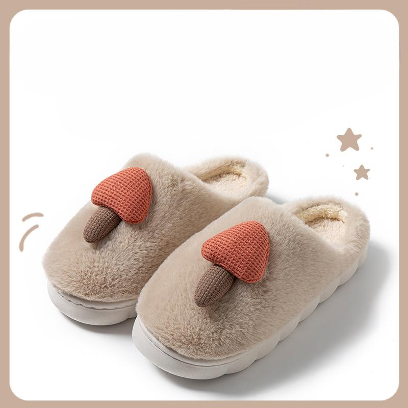 Cute Cotton Shoes, Indoor Thick-soled Anti-slip and Warm Plush Slippers