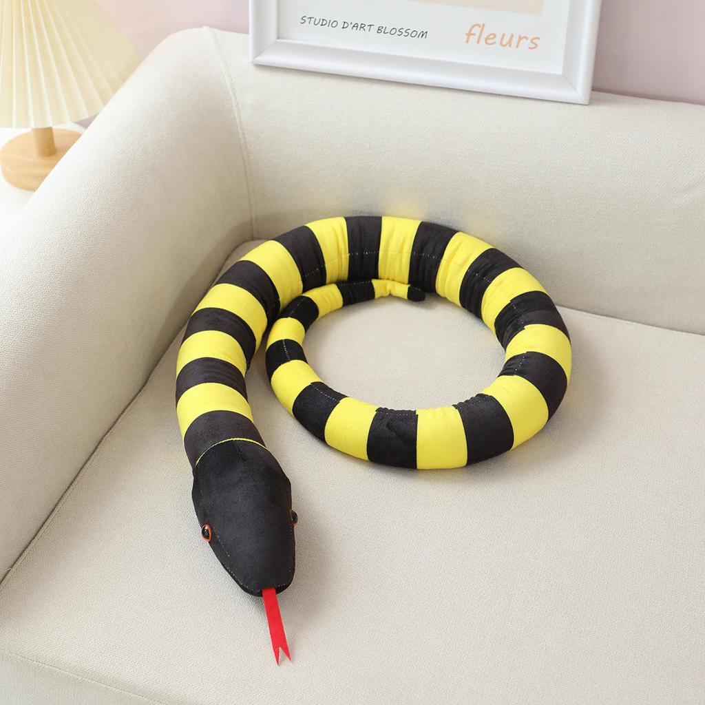 Simulated Big Snake Python Coiled Snake Doll Plush Toy Zodiac Snake Doll Boy Trick Doll