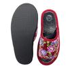 Senko FEELFOOT Kepos Akupressur-Hausschuhe, Gesundheitssandalen, ca.. 22cm-24cm, Weinrot, Glasierte Webart, Rosendesign, 27571