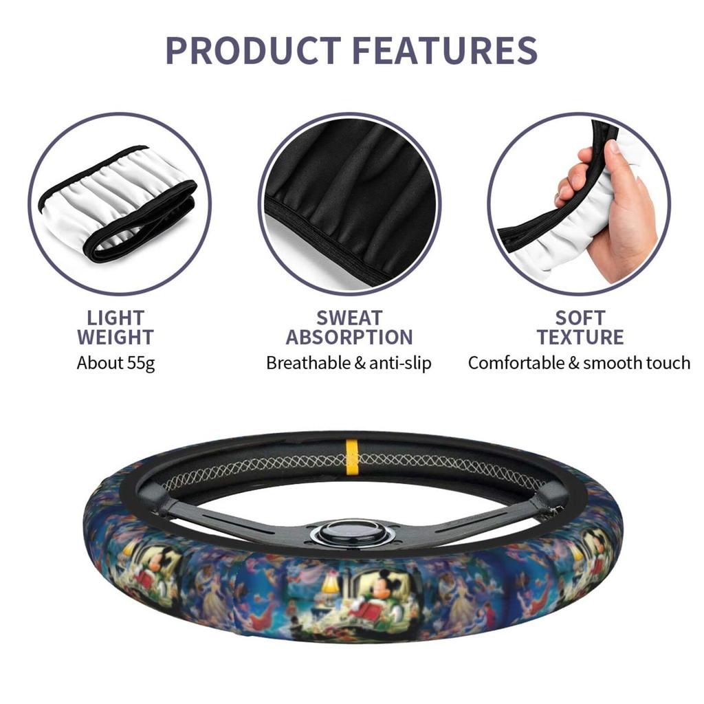 DIZZY Car Steering Wheel Cover for Kei and Standard Comfortable To the Interior 38cm Cars, Stylish, Non-Slip, Stain-Resistant, Touch, Accessory, Item,