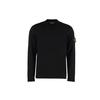 Solid Color Crew Neck Long Sleeve Sweater With Logo Patch Men Sweater Black 1015532B9-A0029