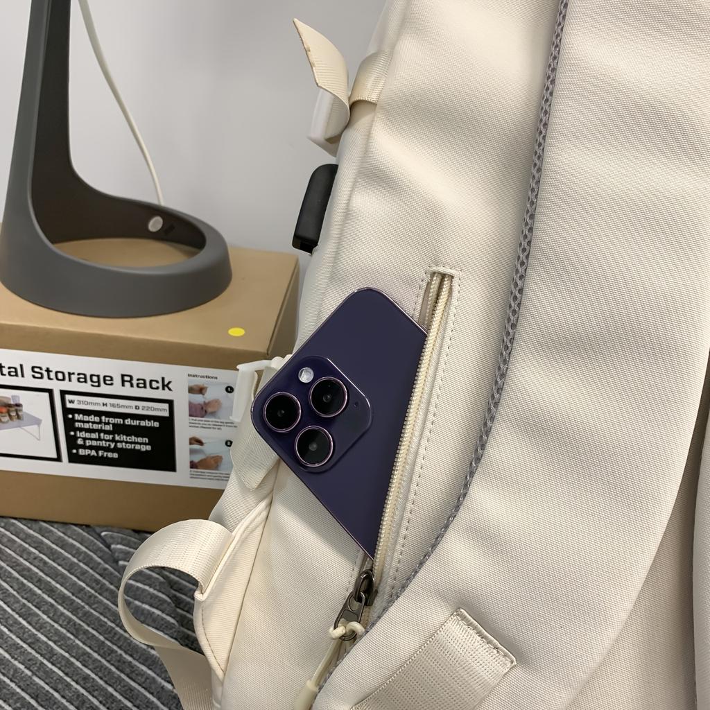 Mehrschichtiger Rucksack mit großem Fassungsvermögen, Paar, einfarbig, schlichter College-Rucksack, Reiserucksack