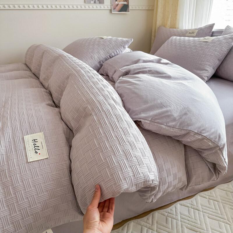 

Набор из 4 предметов из двухслойной пряжи класса А для матерей и младенцев, всесезонное постельное белье из чистого хлопка, студенческое общежитие, набор из 3 предметов из стираного хлопка 1.5*2msingle quilt