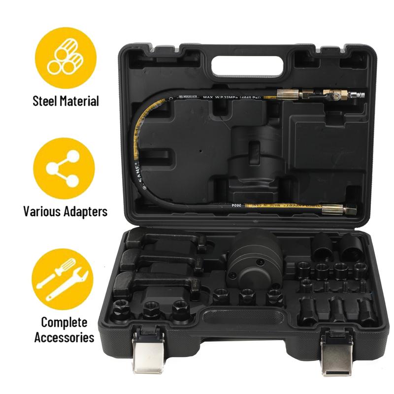 24PCs Professional Pneumatic Diesel Injector Puller Removal Tool Kit neumatic Injector Extractor Air Vibration Injector Set