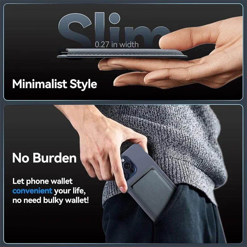 Peně tkaná magnetická kožená peněženka držák na karty Macsafe stojánek na telefon pro Magsafe IPhone 15 14 13 Mac Safe podpora držák na telefon